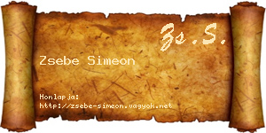 Zsebe Simeon névjegykártya
